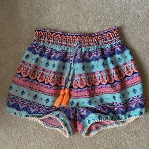Girls drawstring tribal print shorts size 12
